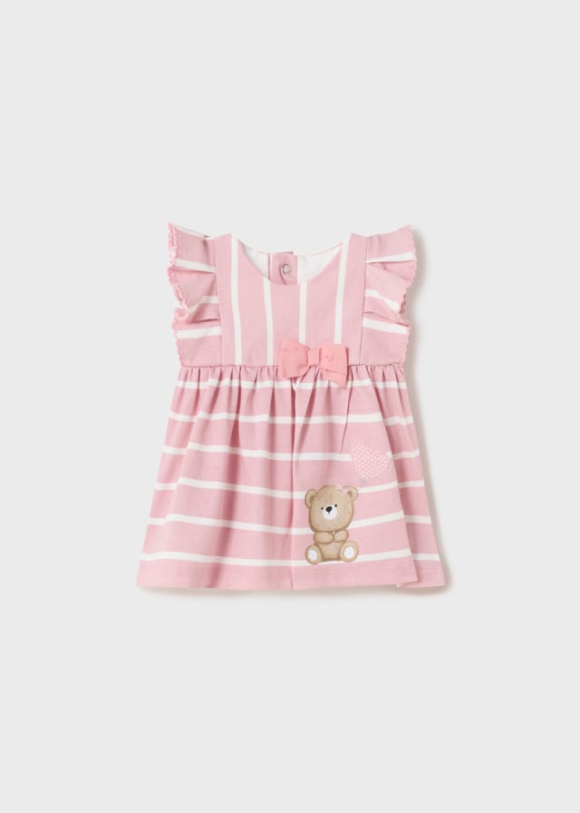 Mayoral Colorete Pink Stripe Bear Dress