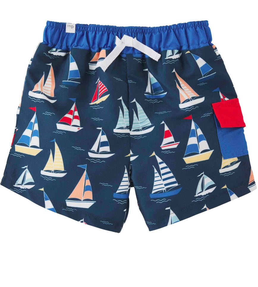 Mud Pie Sailboat Swim Trunks