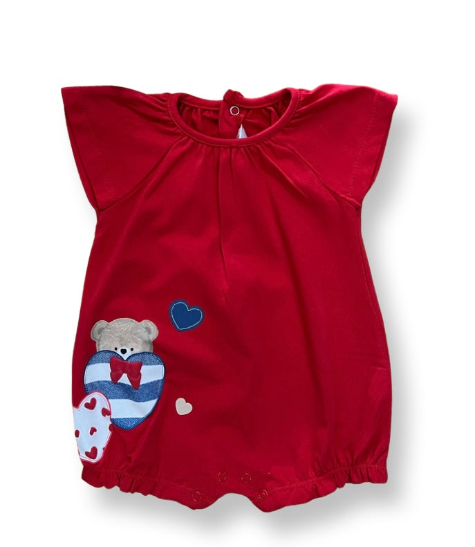Mayoral Bear with Heart Red Onesie
