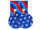 Jane Marie Gold Star Post with Blue Circle Earrings