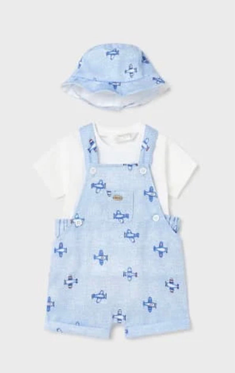 Mayoral Airplane Dungaree Set