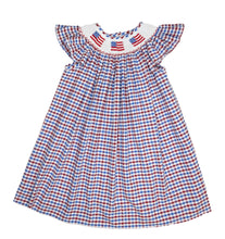 Load image into Gallery viewer, Charming Little One Red Blue &amp; White Melanie Dress
