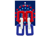 Jane Marie Chunky Red, White, & Blue Links Earrings