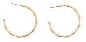 Jane Marie Thin Gold Bamboo Hoop Earrings