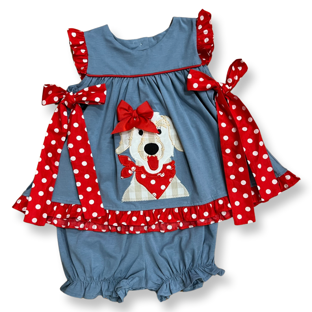 Demi the Doodle Tie Bloomer Set