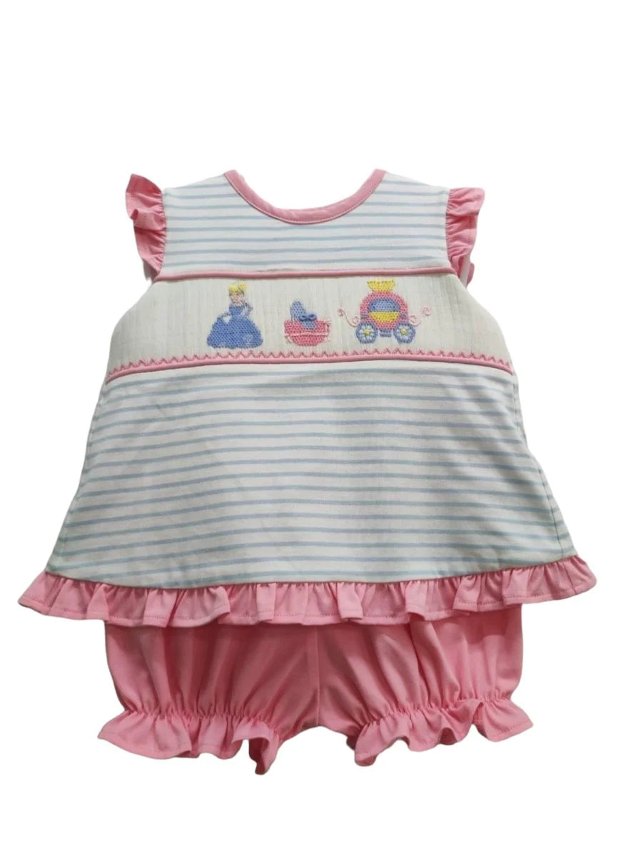 Three Sisters Princess Smocked Bloomer Set