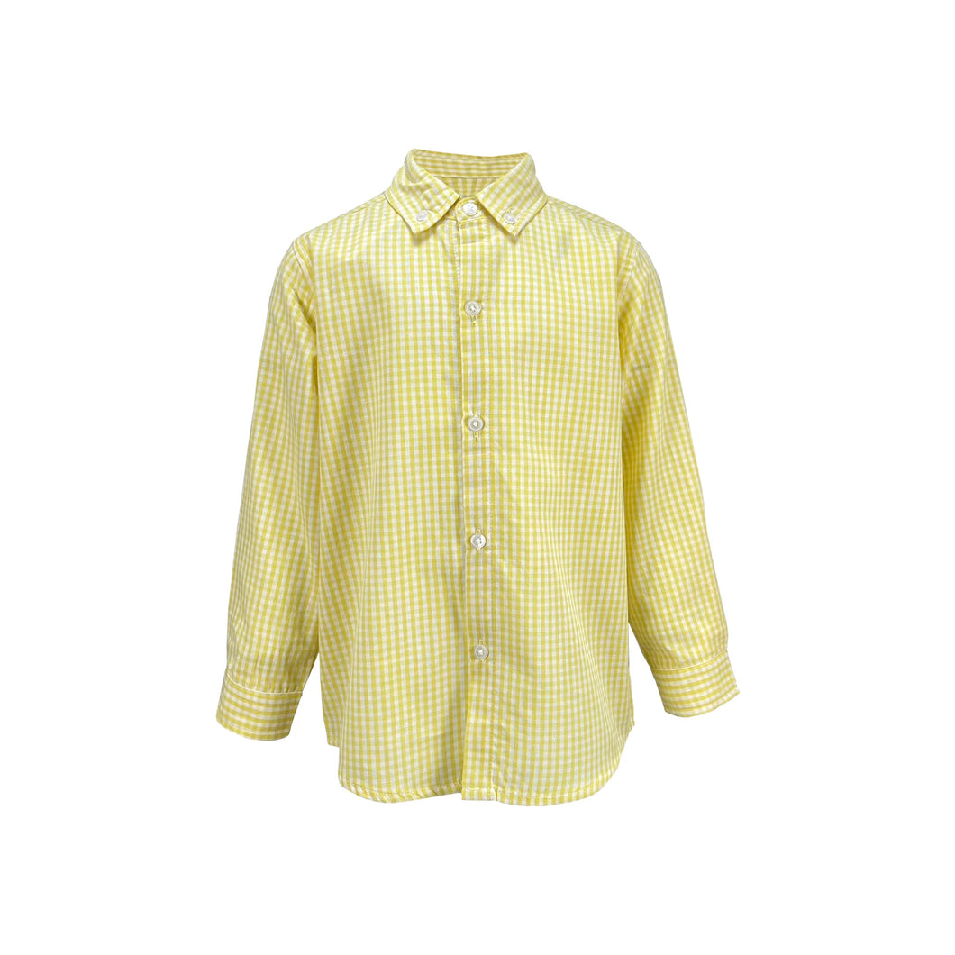 Ishtex Boys Yellow L/S Button Down Shirt