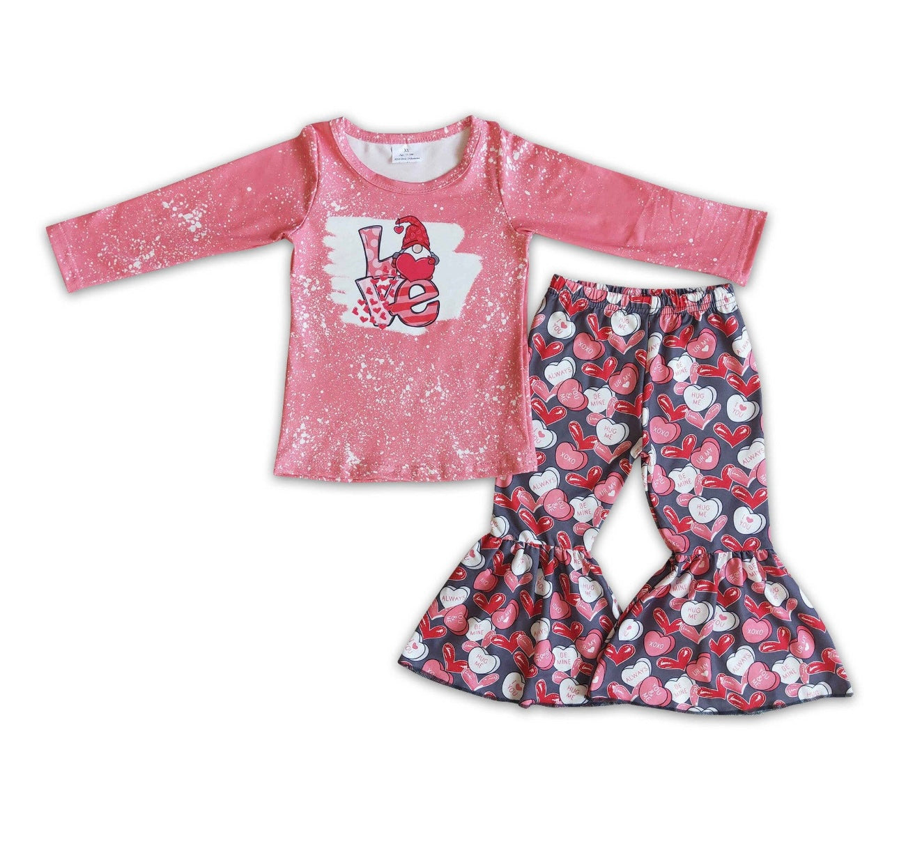 Valentines Gnomes Heart Bell Bottom Set