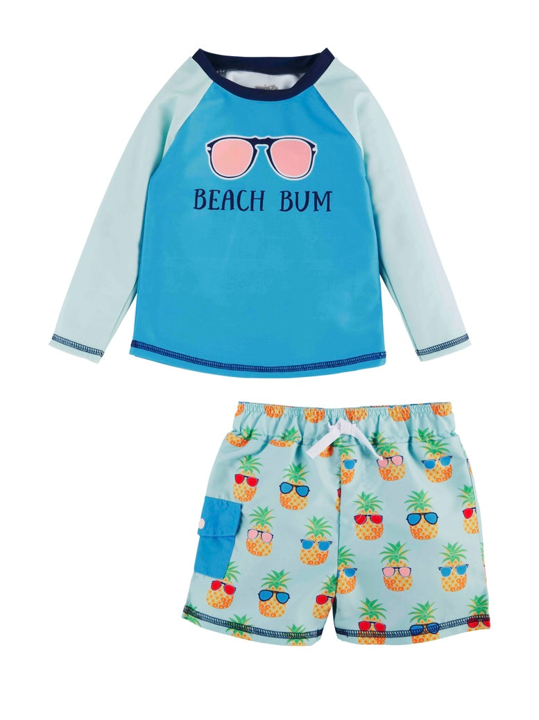 Beach Bum Rash Guard Set Mud Pie