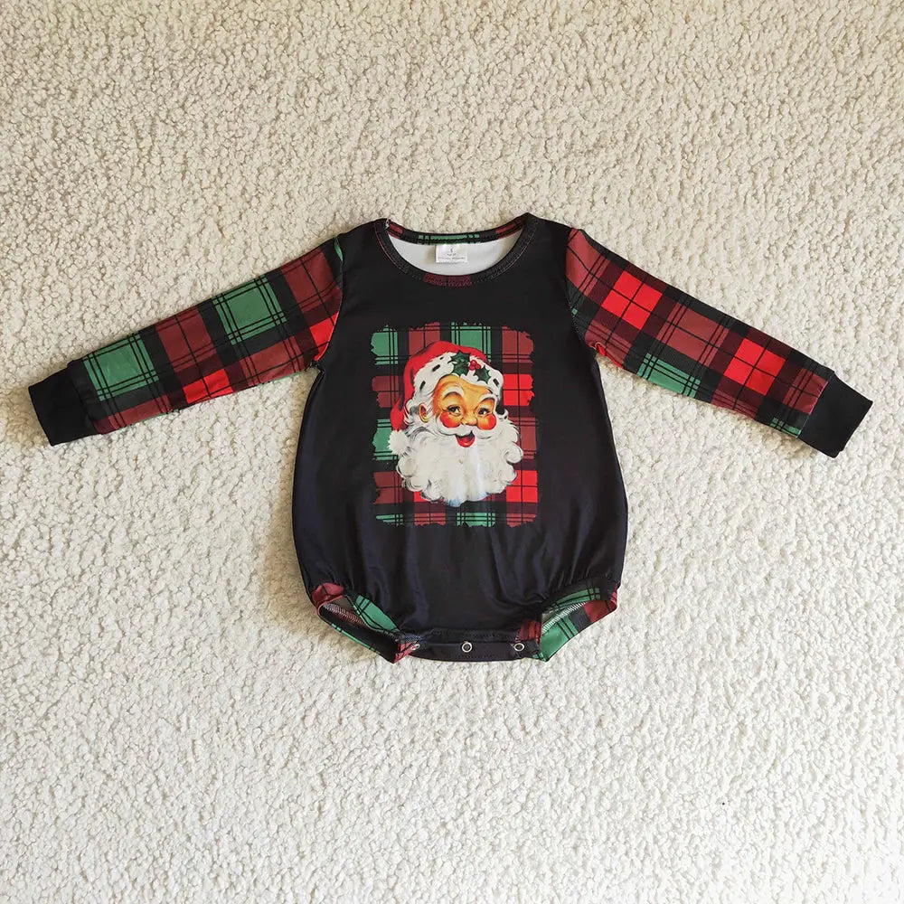 Christmas Santa Plaid Romper