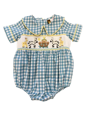 Banana Split Noah’s Ark Smocked Boys Bubble