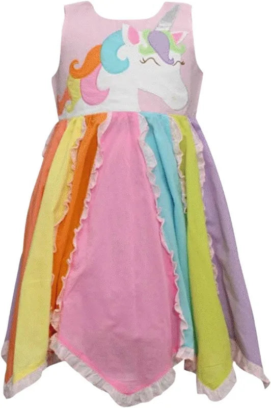 Cotton Kids Pastel Unicorn Dress