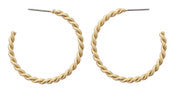 Jane Marie Thin Gold Twist Hoop Earrings