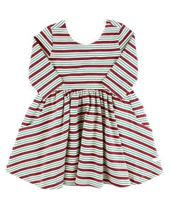 RuffleButts Peppermint Stripe Twirl Dress