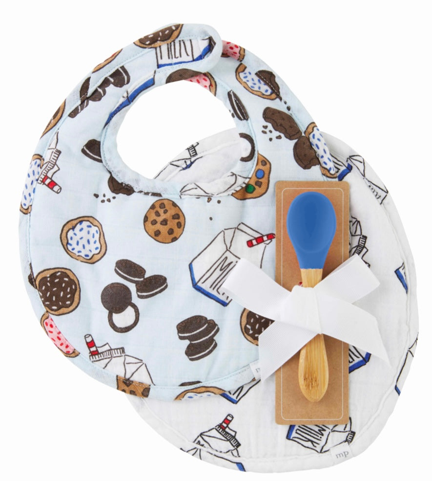 Blue Cookie Bib Set Mud Pie