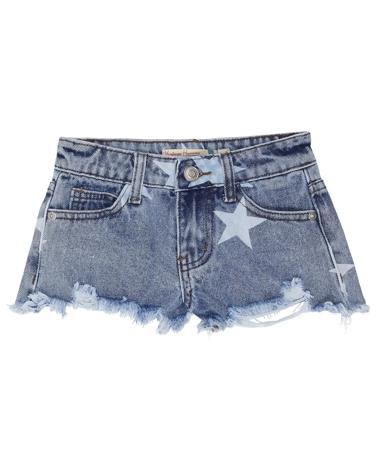 Vintage Havana Patriotic Blue All Over Star Denim Short