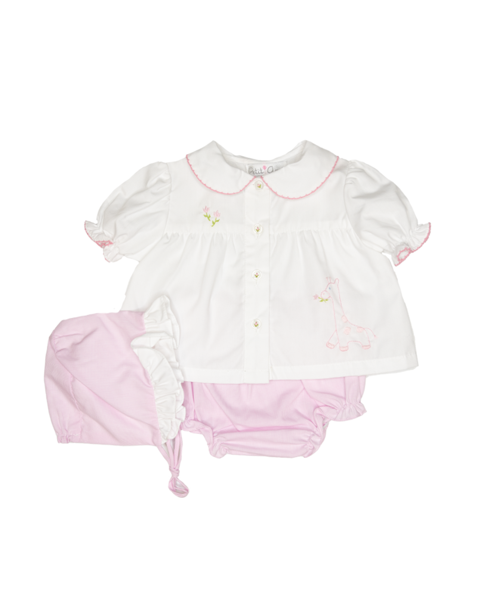 Petit Ami Pink Giraffe Diaper Set