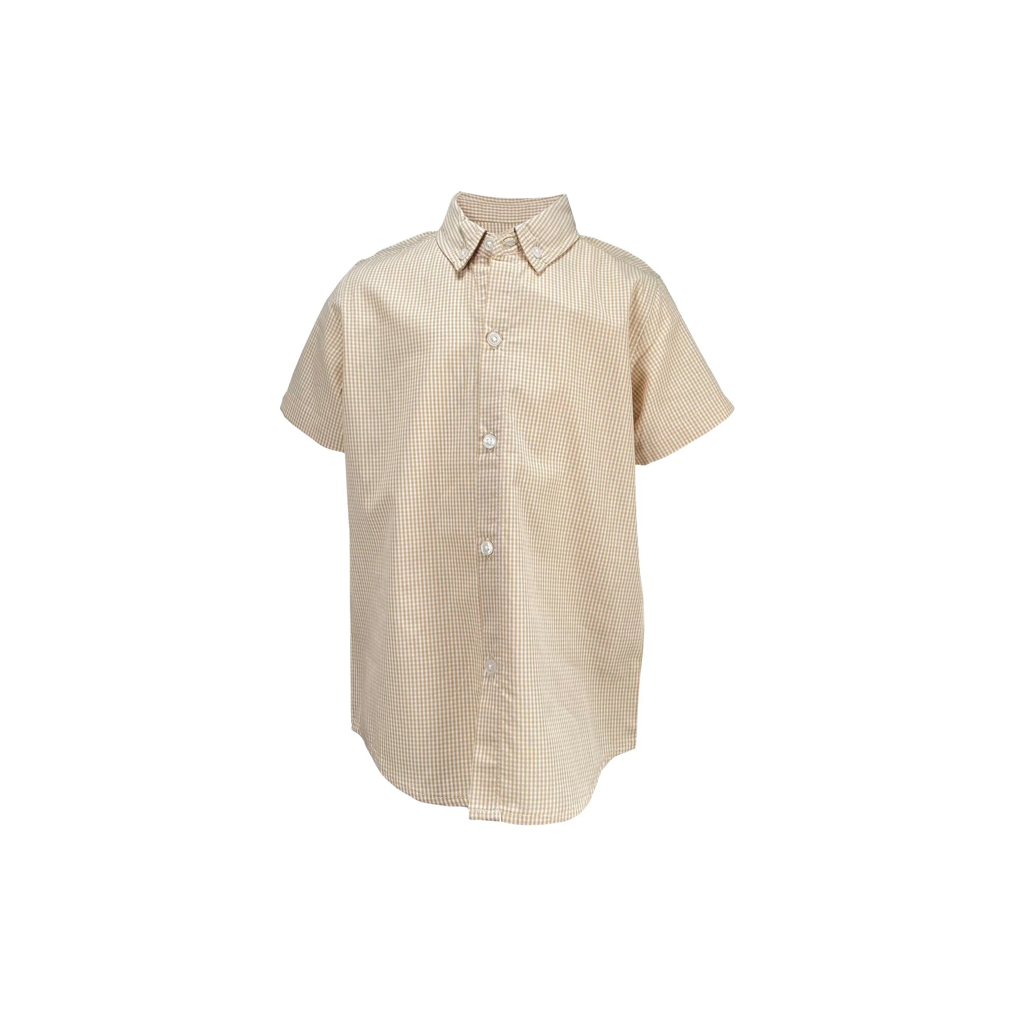 Ishtex Boys Khaki S/S Button Down Shirt