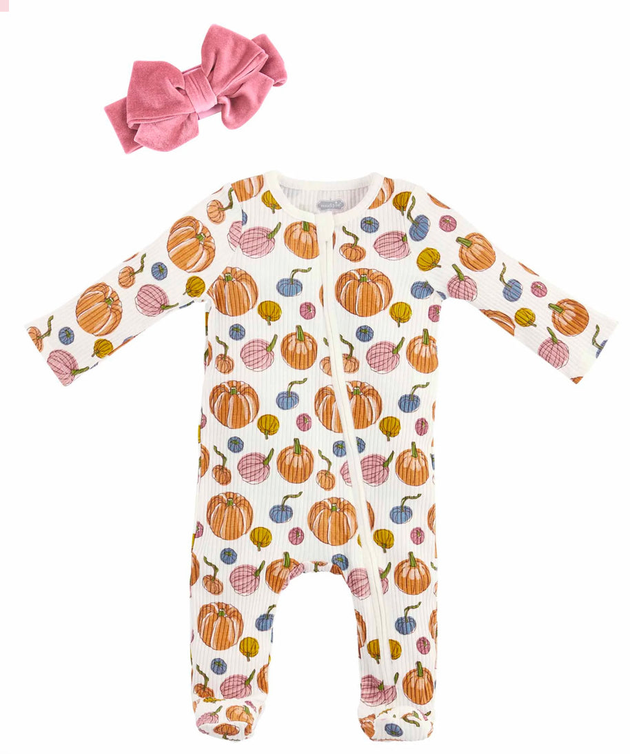 Mudpie- pumpkin Sleeper with headband