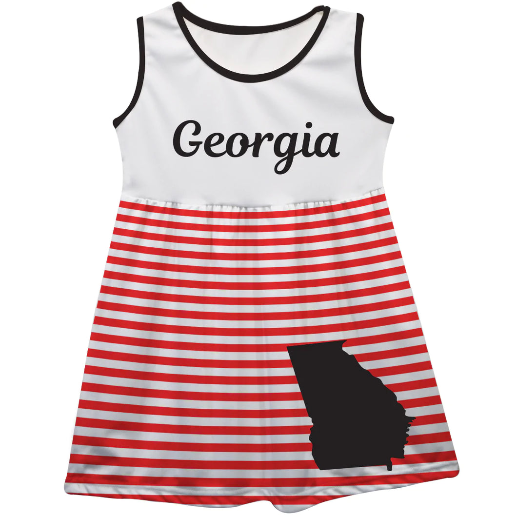 Georgia Red & White Tank Dress
