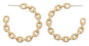 Jane Marie Gold Cable Chain Hoop Earrings