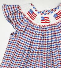 Load image into Gallery viewer, Charming Little One Red Blue &amp; White Melanie Dress
