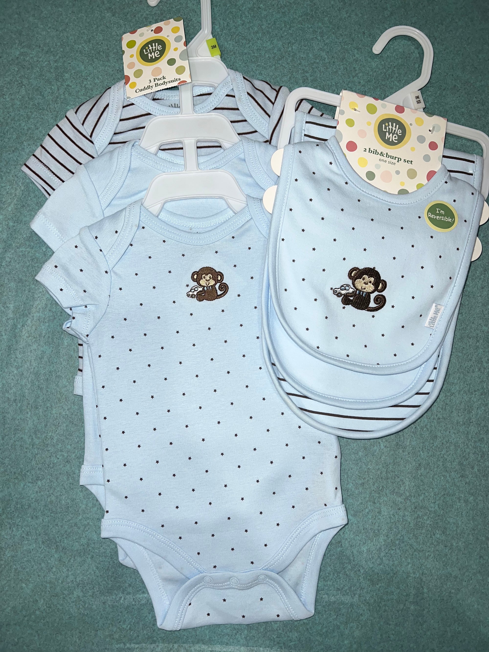 Little Me - Monkey 3pc Bodysuits