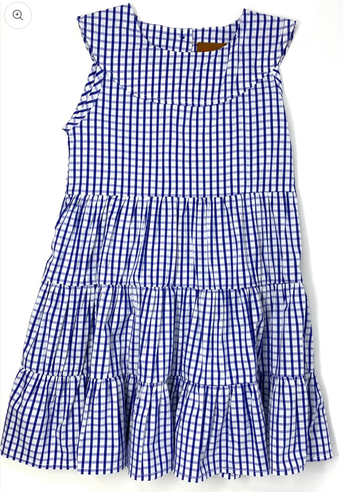 Millie Jay Blue Windowpane Tiered Dress