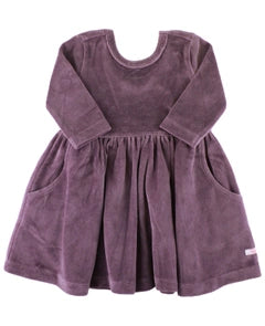 RuffleButts Vintage Violet Velour Twirl Dress