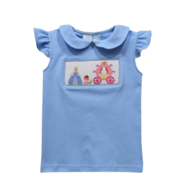 Vive La Fete Princess & Carriage Smocked Light Blue