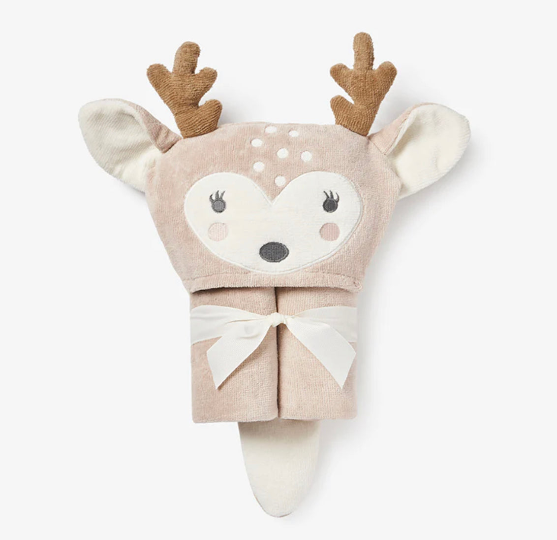 Elegant baby hooded towel fawn