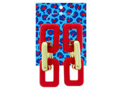 Jane Marie Chunky Red&Gold Links Earrings