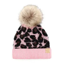 Load image into Gallery viewer, C.C Kids Leopard Pattern Beanie with Pom
