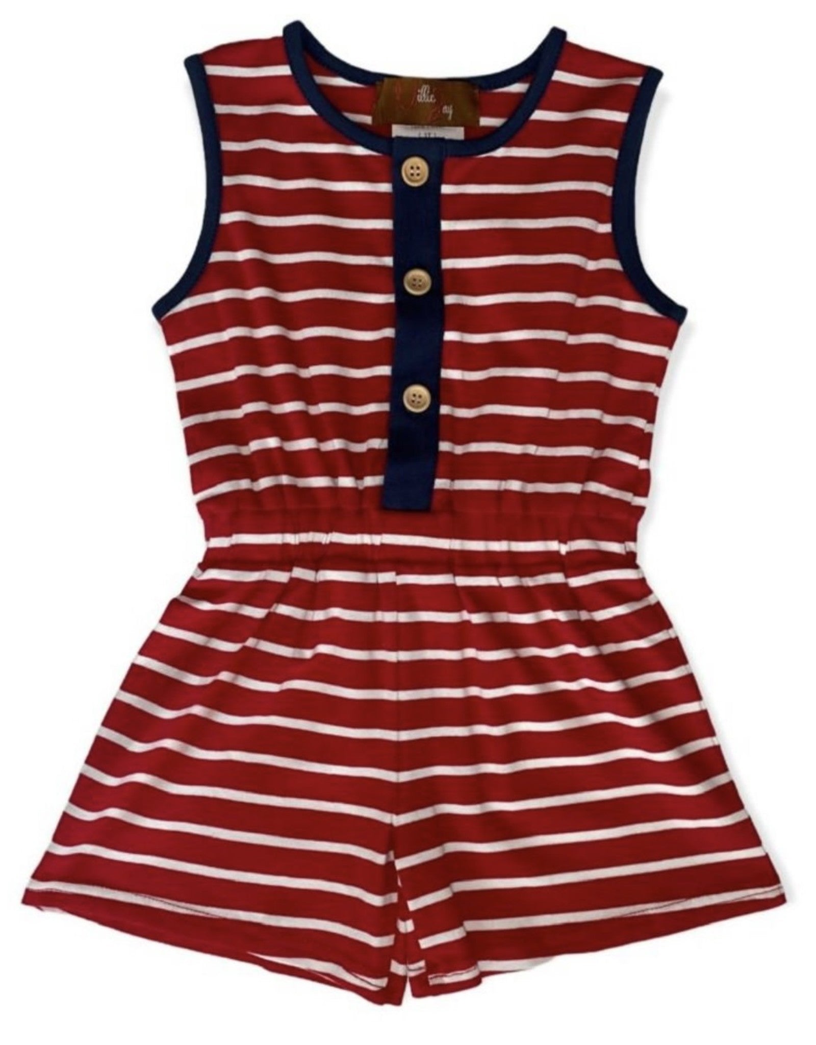 Millie Jay Lily Romper- Red Stripe