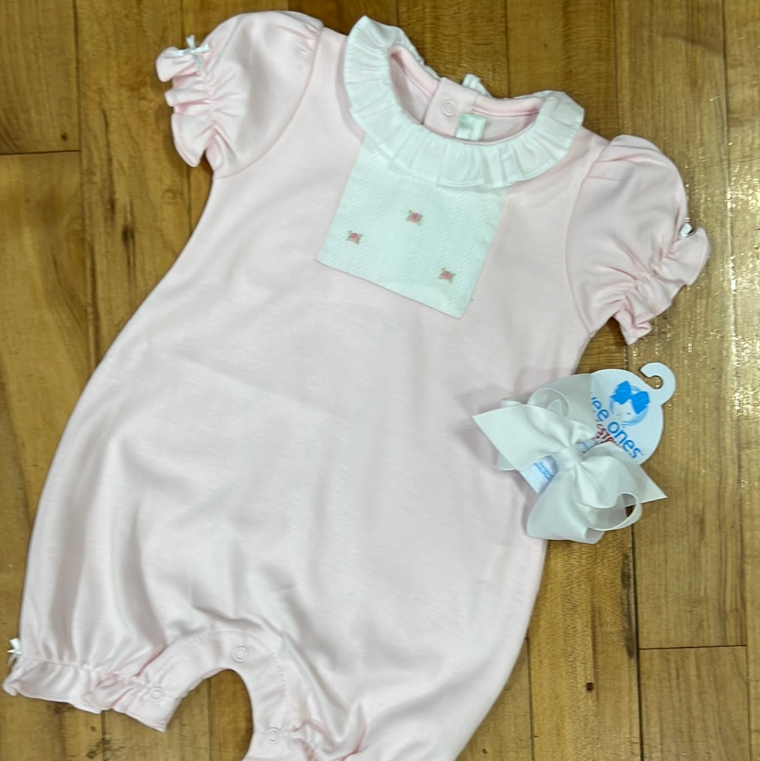 Baby threads rose romper