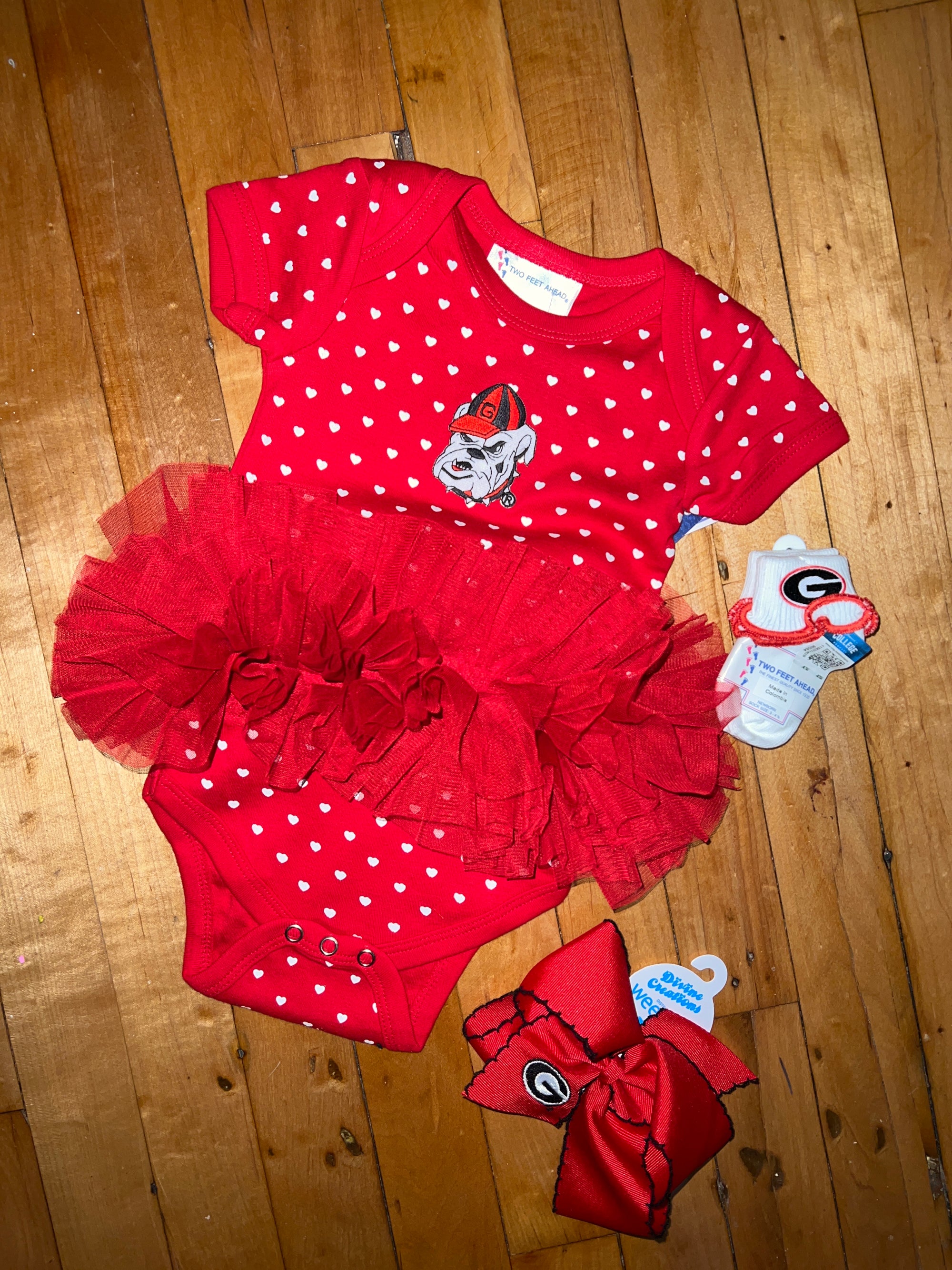 Georgia Bulldogs - Heart TuTu Creeper - Two Feet Apart